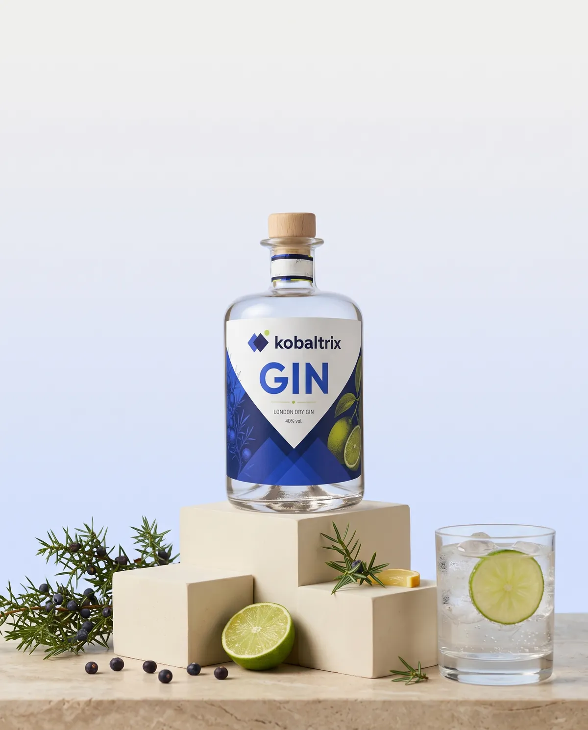 Beispiel: Gin im Corporate Design von Kobaltrix